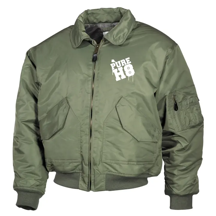 Bestickte Herren CWU Jacke, Oliv - Pure H8