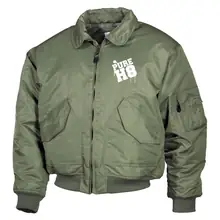 Bestickte Herren CWU Jacke, Oliv - Pure H8 Vorderseite
