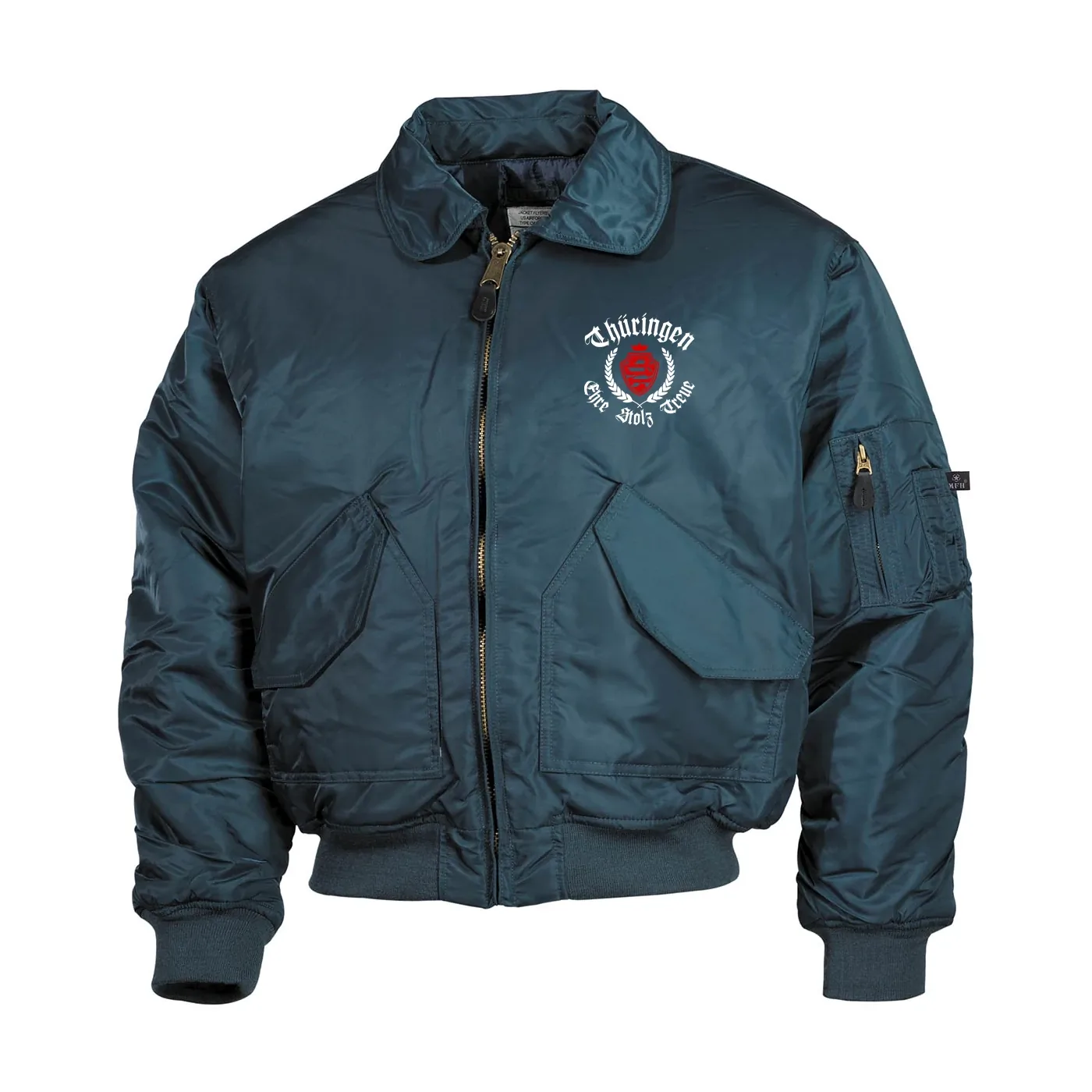 Bestickte Herren CWU Jacke, Navyblau - Thüringen, ehre stolz treue