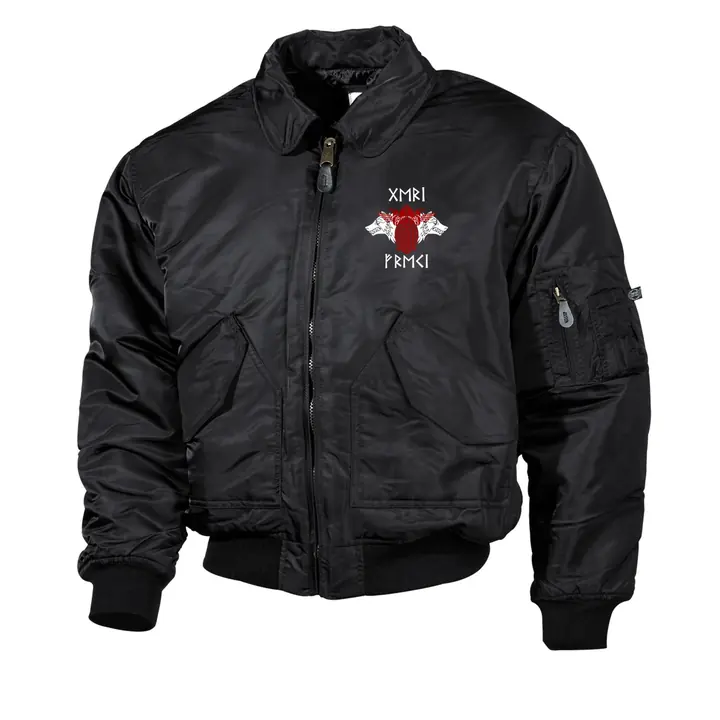 Bestickte Herren CWU Jacke, Schwarz - Geri und Freki