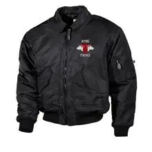 Bestickte Herren CWU Jacke, Schwarz - Geri und Freki - gewählte Variante