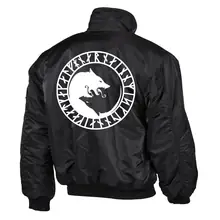 Bestickte Herren CWU Jacke, Schwarz - Fenrir Rückseite