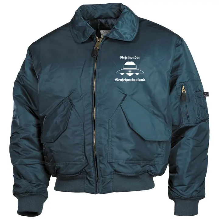 Bestickte Herren CWU Jacke, Navyblau - Geschwader Neuschwabenland