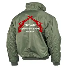 Bestickte Herren CWU Jacke, Oliv - Kameradschaft mehr als nur ein Wort Rückseite