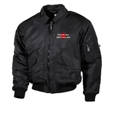 Bestickte Herren CWU Jacke, Schwarz - Deutsch sein, heißt treu sein - gewählte Variante