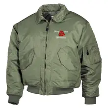 Bestickte Herren CWU Jacke, Oliv - Sieg oder Walhalla Vorderseite