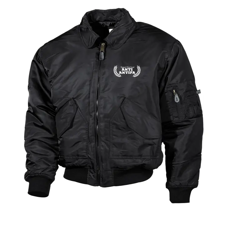 Bestickte Herren CWU Jacke, Schwarz - Anti-Antifa