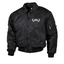 Bestickte Herren CWU Jacke, Schwarz - Anti-Antifa Vorderseite