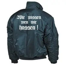 Bestickte Herren CWU Jacke, Navyblau - Berserker Rückseite
