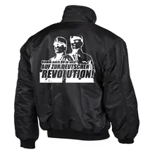 Bestickte Herren CWU Jacke, Schwarz - Komm zur Revolution Rückseite