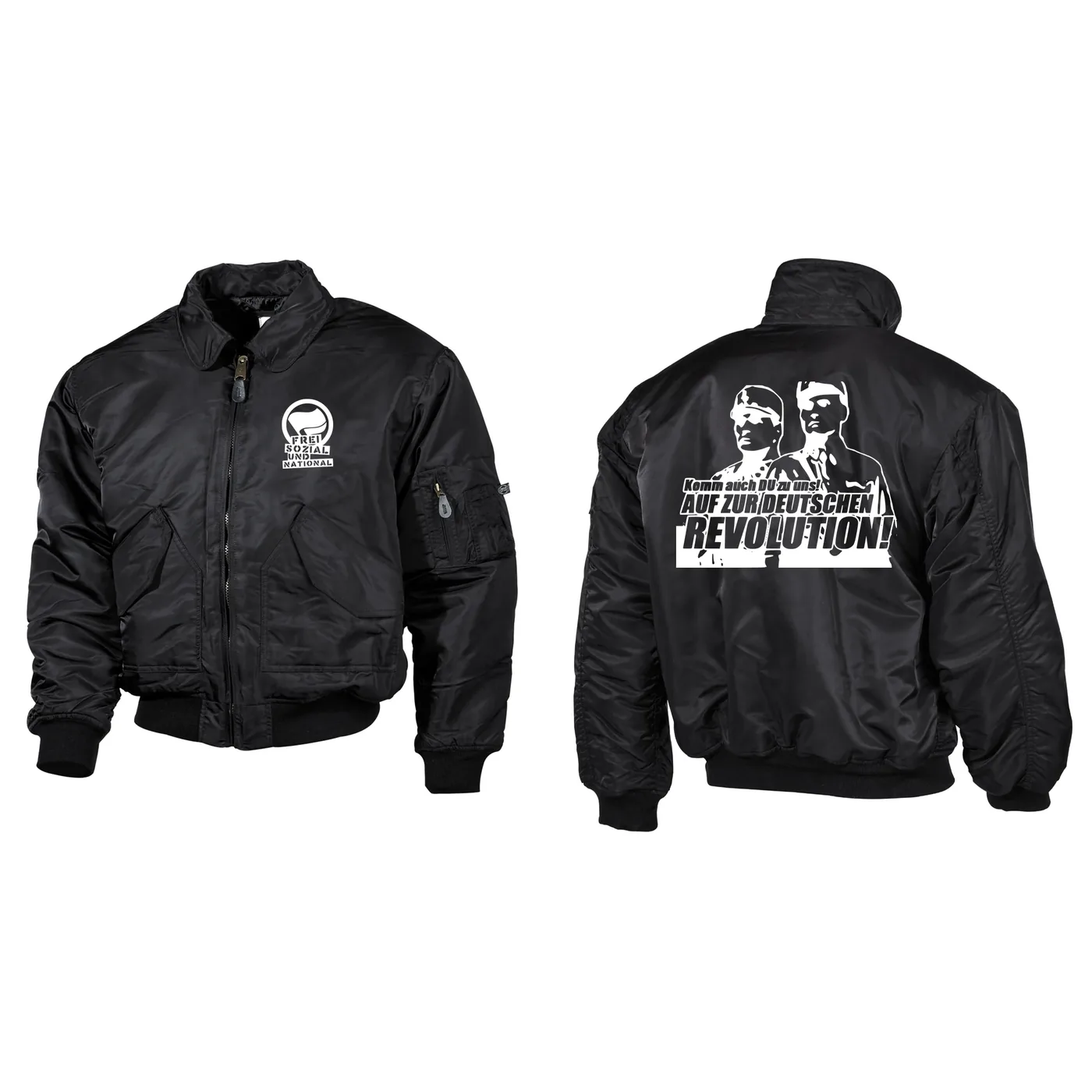 Bestickte Herren CWU Jacke, Schwarz - Komm zur Revolution