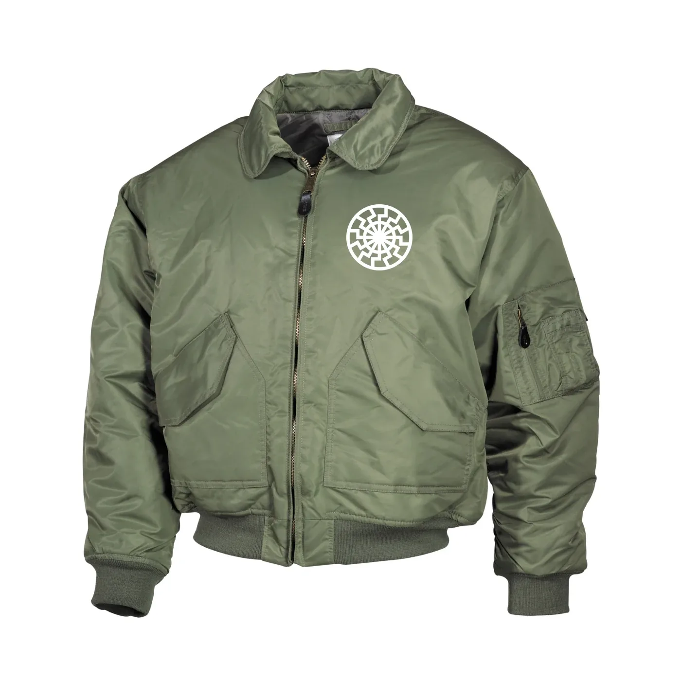 Bestickte Herren CWU Jacke, Oliv - Schwarze Sonne