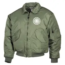 Bestickte Herren CWU Jacke, Oliv - Schwarze Sonne - gewählte Variante
