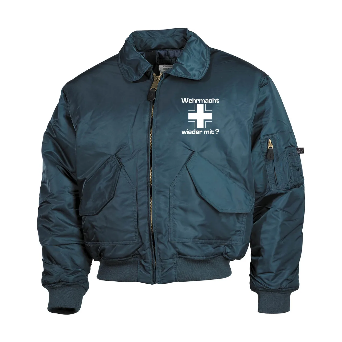 Bestickte Herren CWU Jacke, Navyblau - Wehrmacht wieder mit