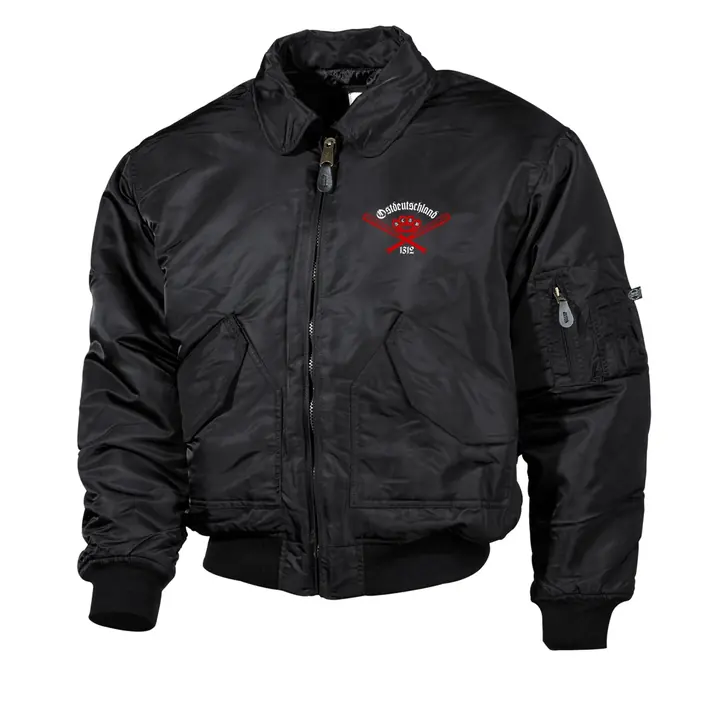 Bestickte Herren CWU Jacke, Schwarz - Ostdeutschland, ACAB