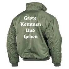 Bestickte Herren CWU Jacke, Oliv - Gute Heimreise Rückseite