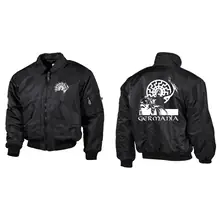 Bestickte Herren CWU Jacke, Schwarz - Germania Vorder- und Rückseite