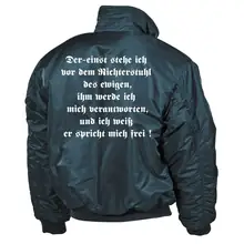Bestickte Herren CWU Jacke, Navyblau - Rudolf Hess Rückseite