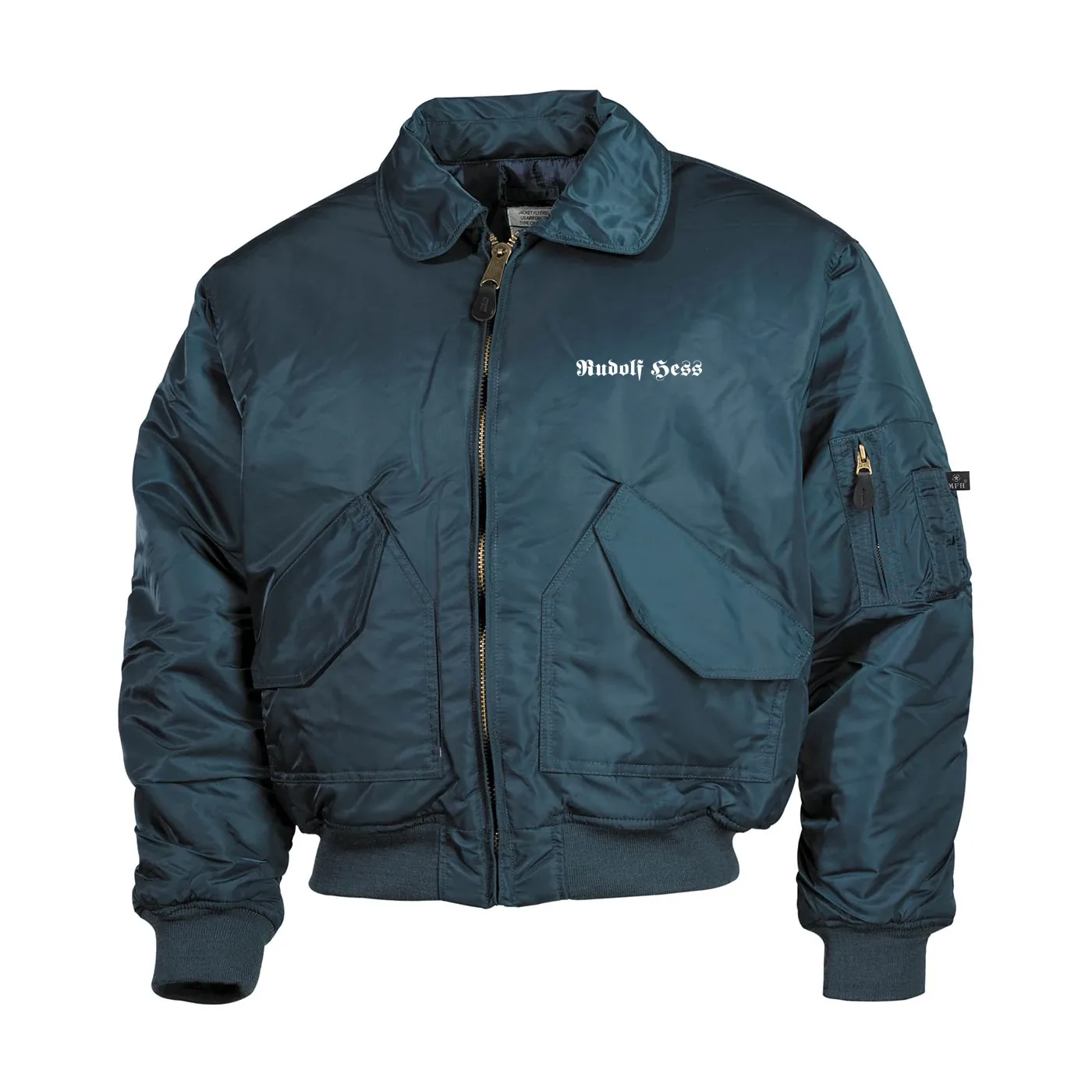 Bestickte Herren CWU Jacke, Navyblau - Rudolf Hess