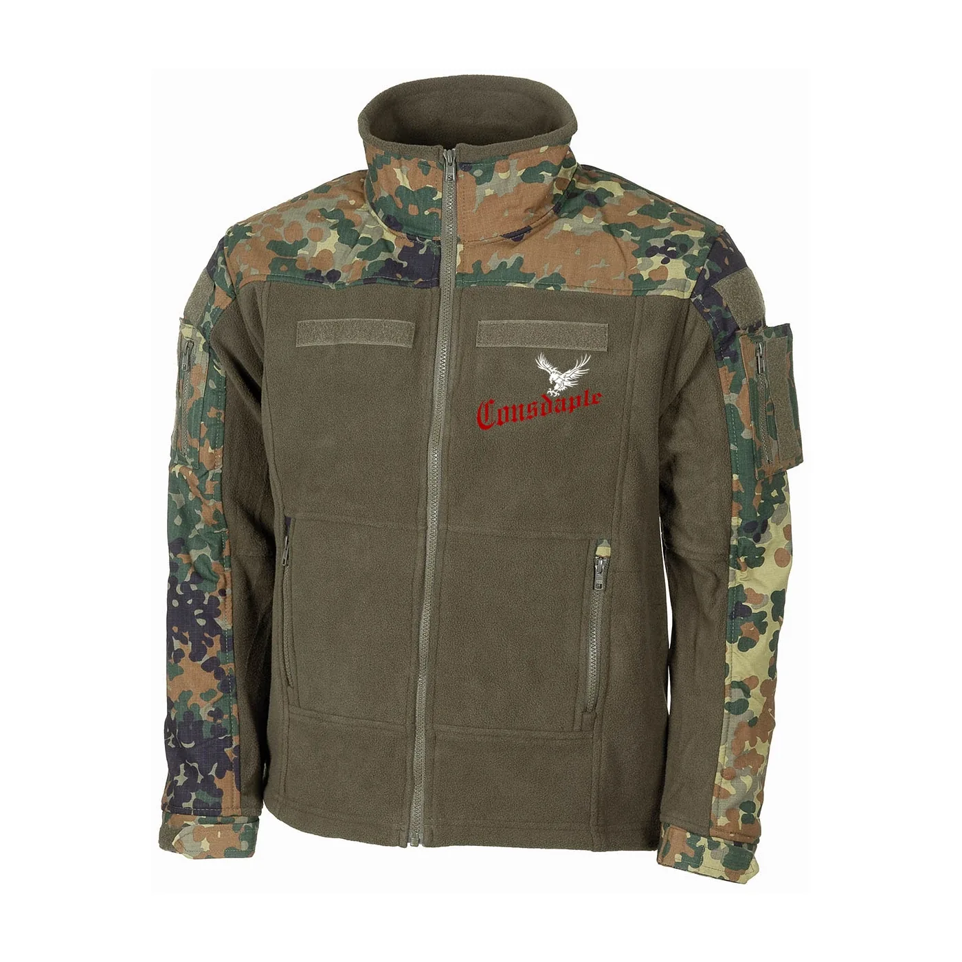 Bestickte Fleecejacke "Combat", flecktarn - Consdaple, Adler im Flug