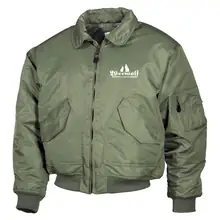 Bestickte Herren CWU Jacke, Oliv - Werwolf Germany mit Wolf - gewählte Variante