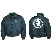 Bestickte Herren CWU Jacke, Navyblau - Good night left side Vorder- und Rückseite
