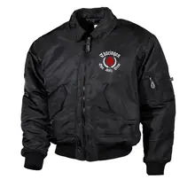 Bestickte Herren CWU Jacke, Schwarz - Thüringen, ehre stolz treue Vorderseite