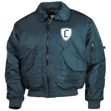 Bestickte Herren CWU Jacke, Navyblau - Landser Deutschland Vorderseite