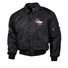 Bestickte Herren CWU Jacke, Schwarz - Lasst die Katzen los - gewählte Variante