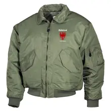 Bestickte Herren CWU Jacke, Oliv - Südtirol bleibt deutsch Vorderseite