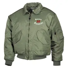 Bestickte Herren CWU Jacke, Oliv - Division 88 Deutschland Vorderseite