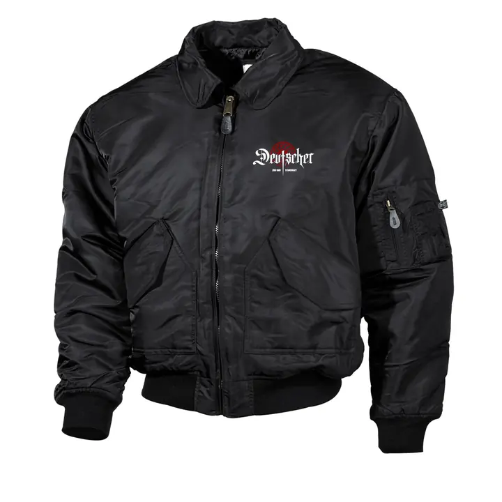 Bestickte Herren CWU Jacke, Schwarz - Deutscher, zäh und standhaft