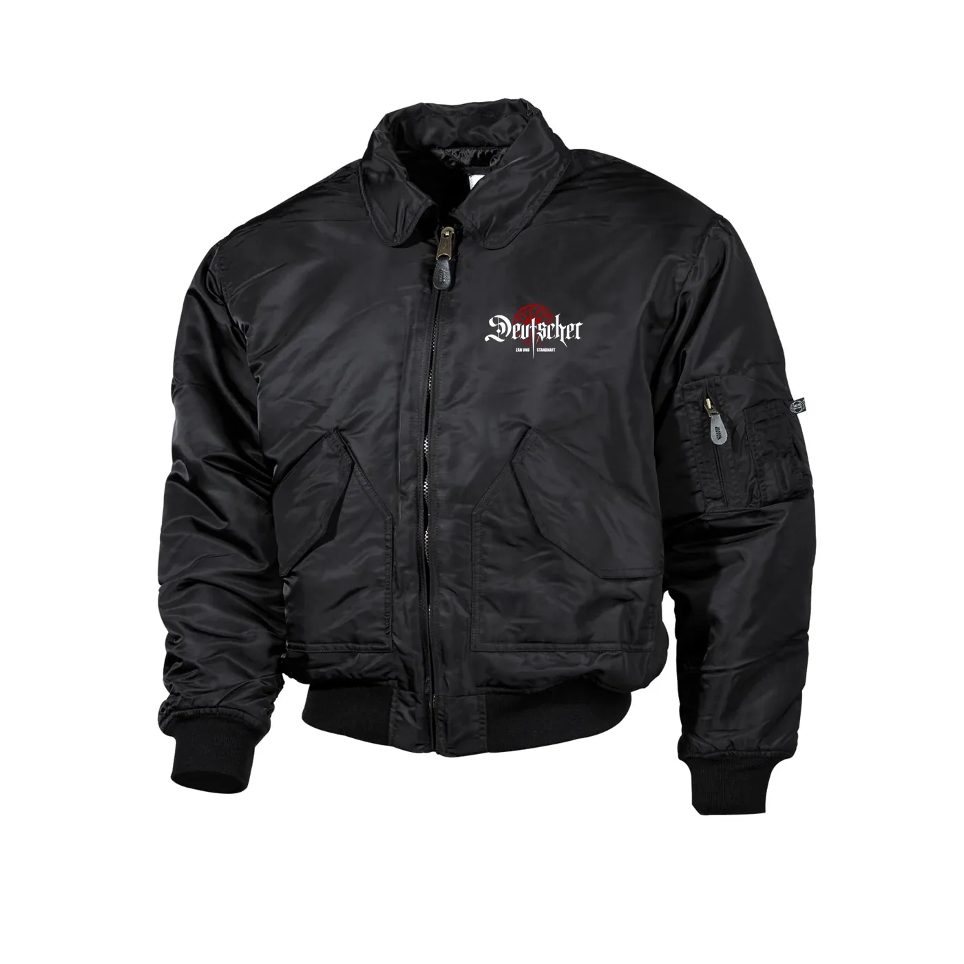 Bestickte Herren CWU Jacke, Schwarz - Deutscher, zäh und standhaft