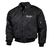 Bestickte Herren CWU Jacke, Schwarz - Deutscher, zäh und standhaft - gewählte Variante