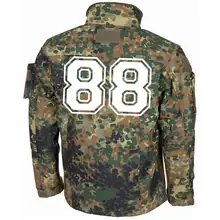 Bestickte Fleecejacke "Combat", flecktarn - 100% White Rückseite