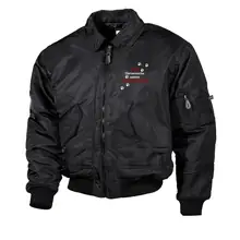 Bestickte Herren CWU Jacke, Schwarz - Stoppt Tierversuche, nehmt Kinderschänder - gewählte Variante