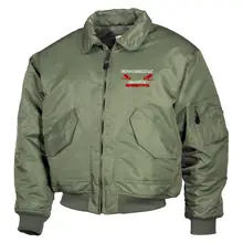 Bestickte Herren CWU Jacke, Oliv - Überwachungsstaat abschaffen - gewählte Variante