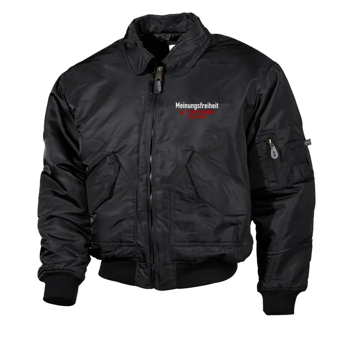 Bestickte Herren CWU Jacke, Schwarz - Meinungsfreiheit