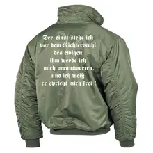 Bestickte Herren CWU Jacke, Oliv - Rudolf Hess Rückseite