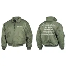 Bestickte Herren CWU Jacke, Oliv - Rudolf Hess Vorder- und Rückseite