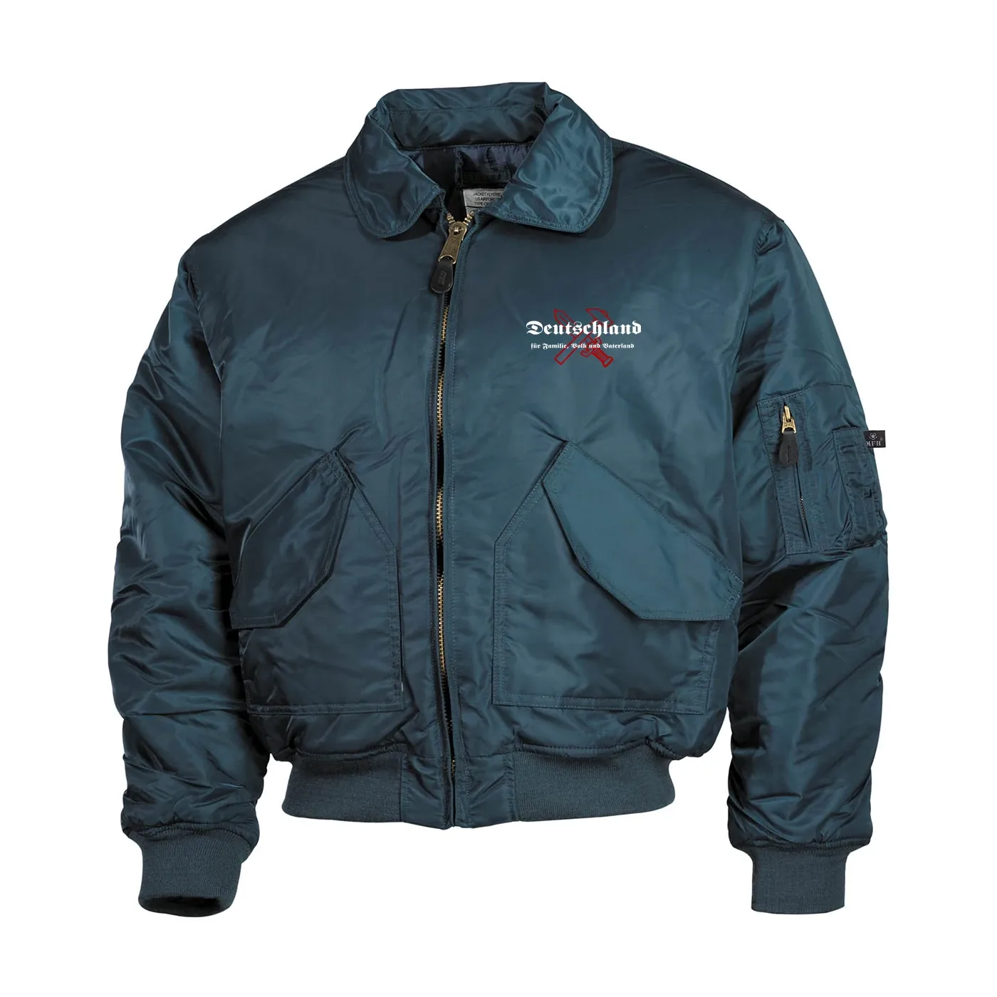Bestickte Herren CWU Jacke, Navyblau - Deutschland für Familie, Volk und Vaterland