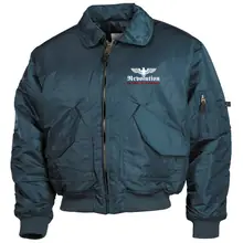 Bestickte Herren CWU Jacke, Navyblau - Revolution Deutschland Vorderseite