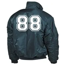 Bestickte Herren CWU Jacke, Navyblau - 100% White Rückseite