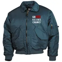Bestickte Herren CWU Jacke, Navyblau - Gib Islam keine Chance Vorderseite