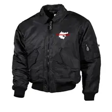 Bestickte Herren CWU Jacke, Schwarz - Aus liebe zur Heimat Vorderseite