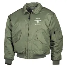 Bestickte Herren CWU Jacke, Oliv - Made in Germany - gewählte Variante