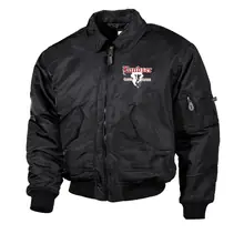Bestickte Herren CWU Jacke, Schwarz - Landser, Soldat Vorderseite