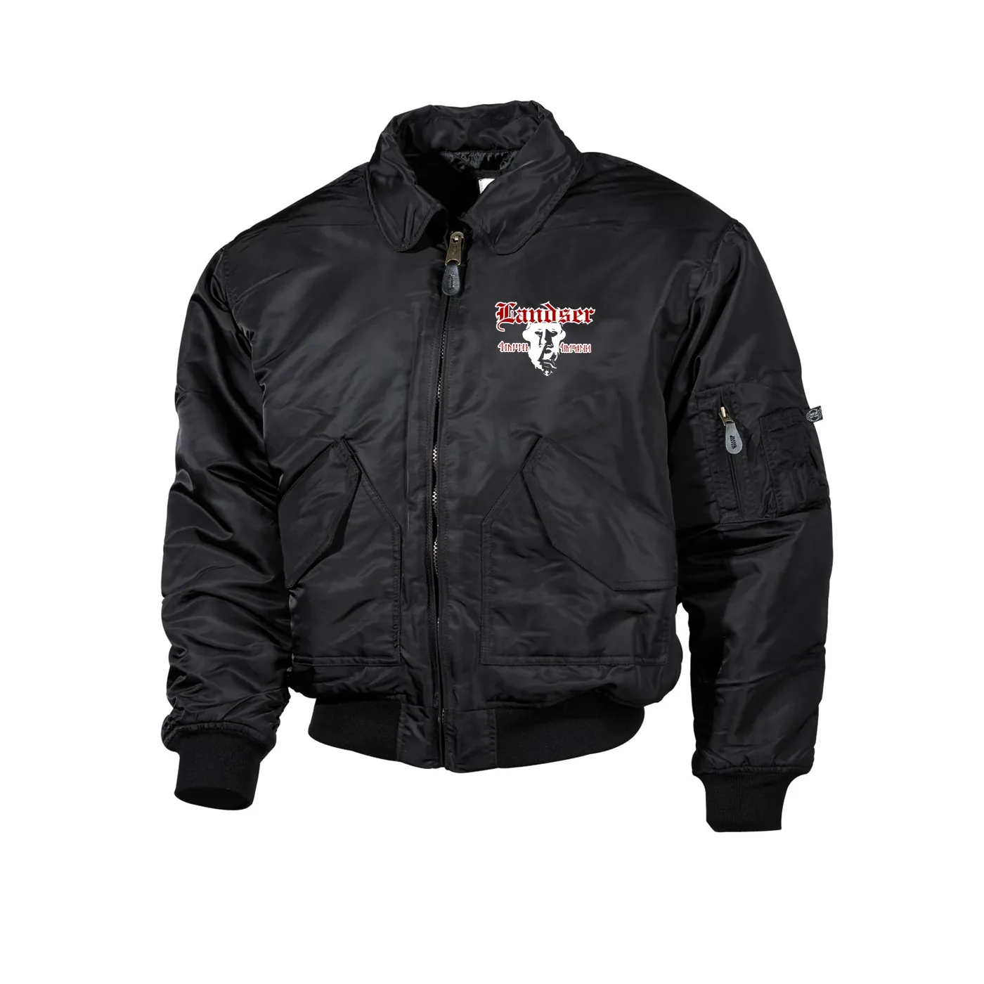 Bestickte Herren CWU Jacke, Schwarz - Landser, Soldat