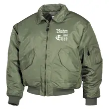 Bestickte Herren CWU Jacke, Oliv - Ruhm und Ehre - gewählte Variante