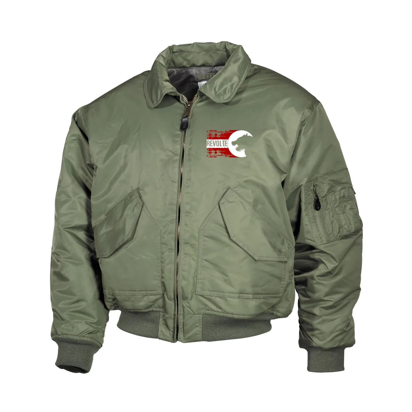 Bestickte Herren CWU Jacke, Oliv - H8front Revolte